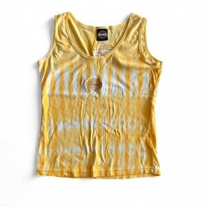 Y2K White and Yellow Harley Davidson Tank Top